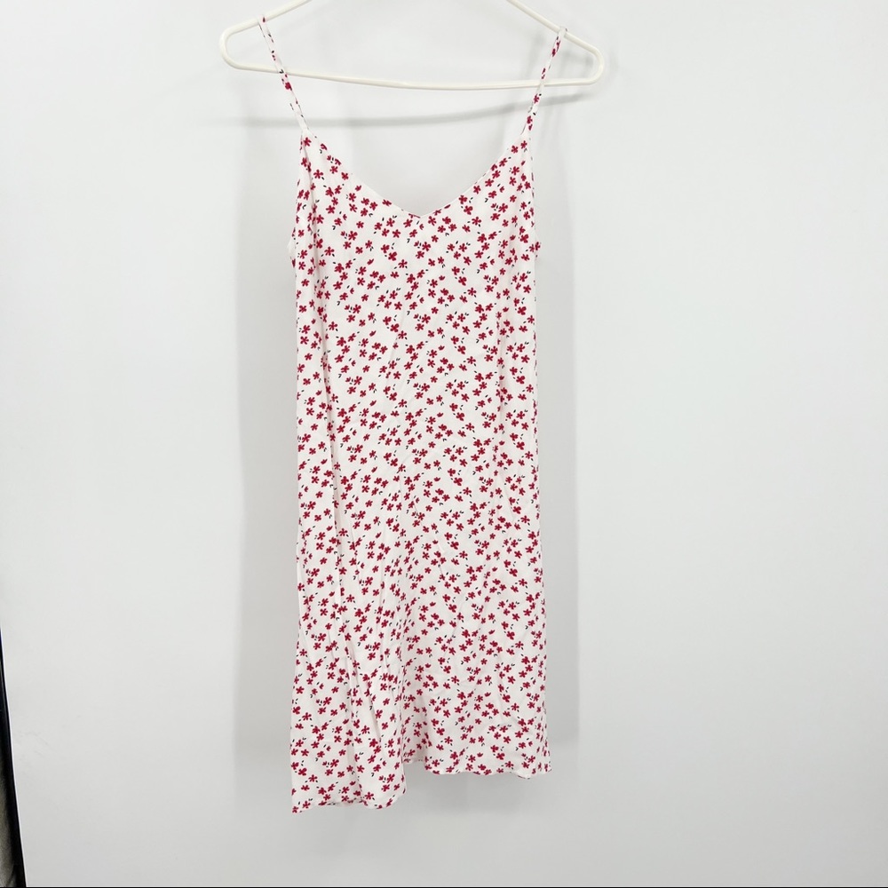 Reformation Red White Floral Dress Small